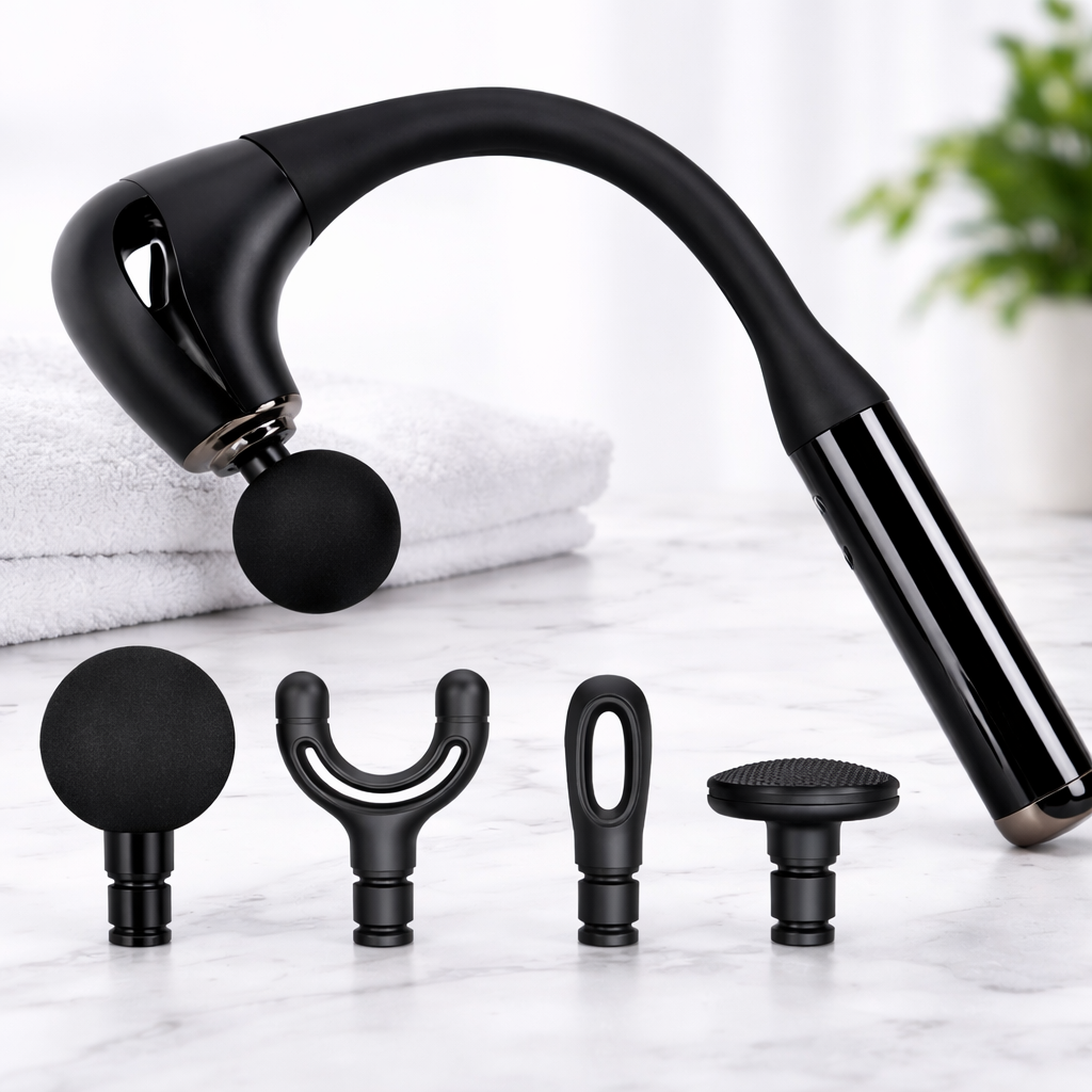 CurvaRelax Pro – Pistola Masajeadora Ergonómica de Alta Potencia